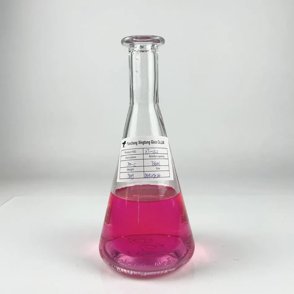 Bouteille en verre à fiole conique avec bouchon en liège