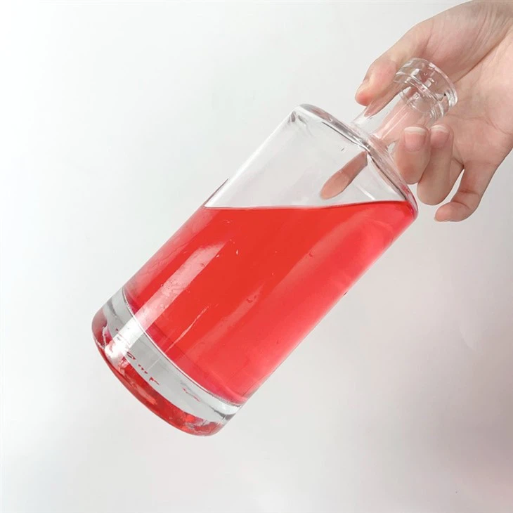 Flat Bottomed Glass Whiskey Bottle