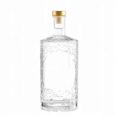 Bouteille en verre de cognac antique